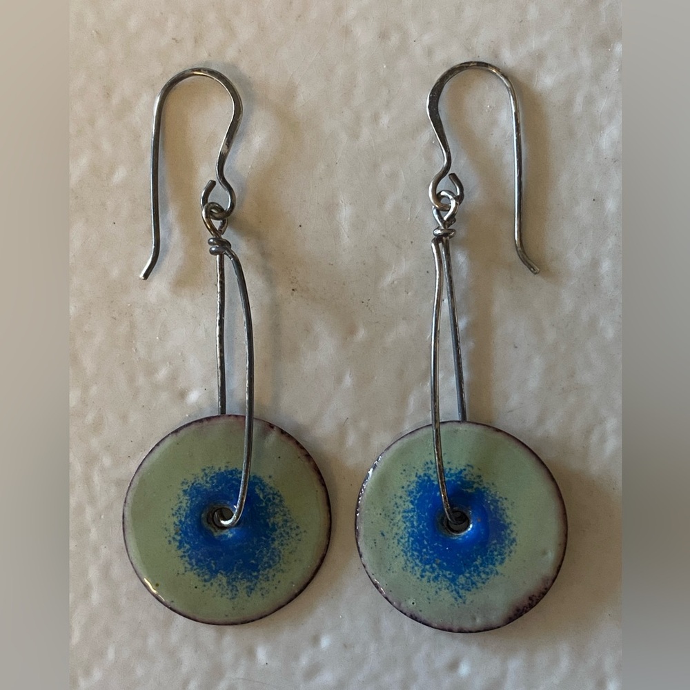 Handmade Enameled Earrings